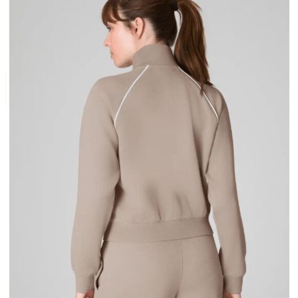 SPANX® AirEssentials Pique Full Zip Track Jacket- Ashwood- M - Picture 3 of 9